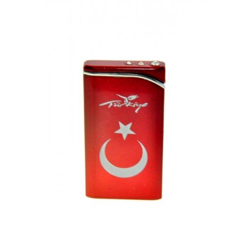 Rezistanslı Rüzgarda Sönmez Metal Türk Bayraklı Çakmak